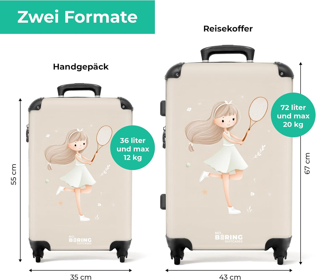 NoBoringSuitcases.com® Koffer Kinder Gross 67x43x25 cm Reisekoffer Kinderkoffer 4 Rollen Leicht Koff