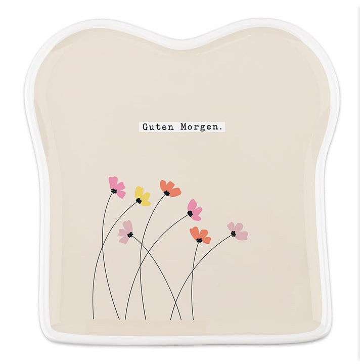 Grafik-Werkstatt Werkstatt Toast-Teller mit Spruch | Porzellan | Guten Morgen, Weiss
