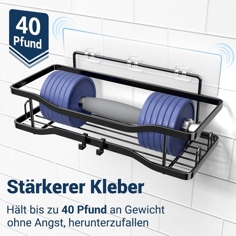 FINIBO Duschablage Ohne Bohren, 2 Stück Selbstklebend Badregal Badezimmer Organizer, Duschregal Edel