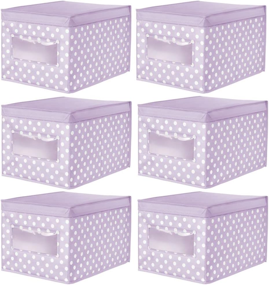 mDesign 6er-Set Aufbewahrungsbox aus Stoff – stapelbare Stoffbox zur Ablage von Kleidung oder Schuhe