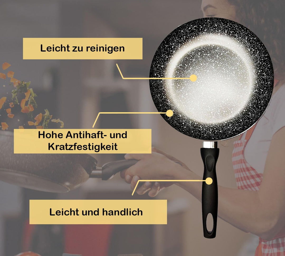 RollitPop Wok-Antihaftpfanne Ø 28 cm aus Aluminium, Made in Italy, leicht zu reinigen, perfekte Anti