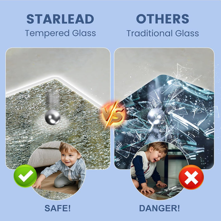 STARLEAD Badezimmerspiegel-mit-Beleuchtung 80x60cm, Dimmbar, 3 Lichtfarben, LED-Spiegel-Bad-mit-Blue