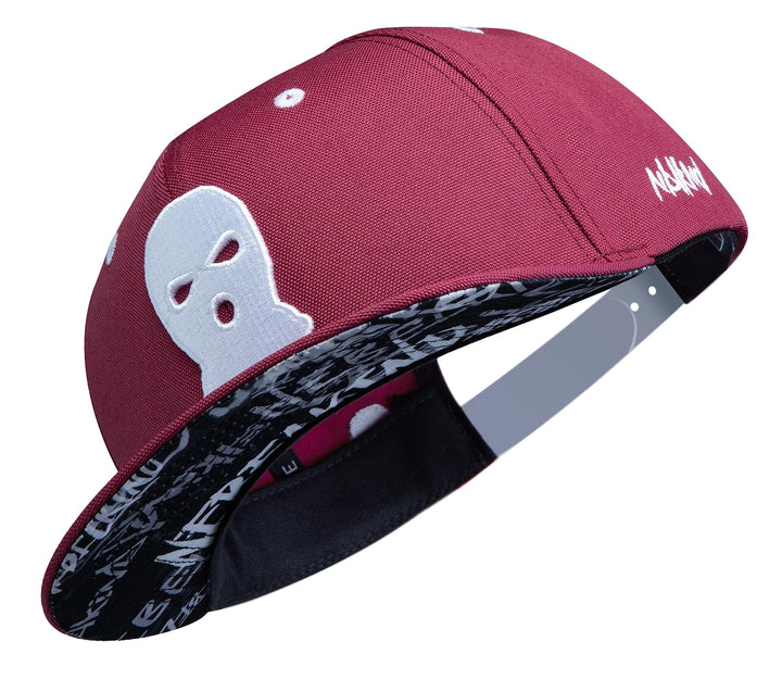Nebelkind Snapback Cap Sturmmaske Graffiti Weinrot Schwarz Kappe 6-Panel One Size