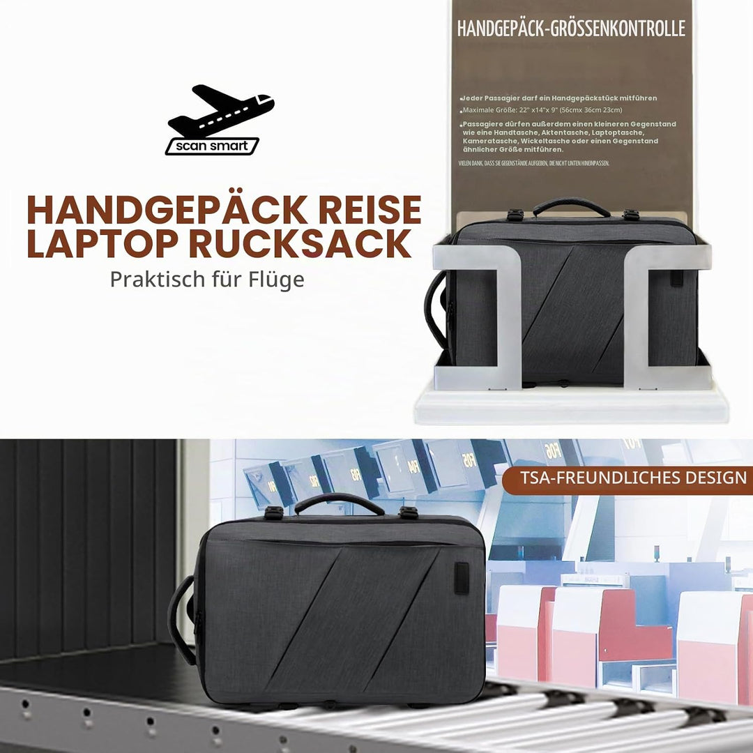 LOVEVOOK Rucksack Handgepäck Flugzeug, 40L Reiserucksack Handgepäck Flugzeug, Business Rucksack Herr