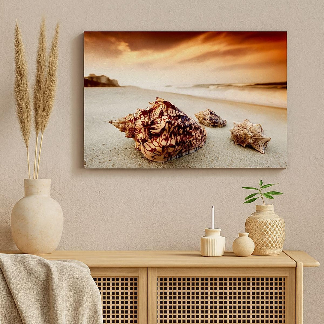 Bilder auf Leinwand 100x70cm Leinwandbild Strand schön karibisch bunt Gross Wanddeko Bild Schlafzimm