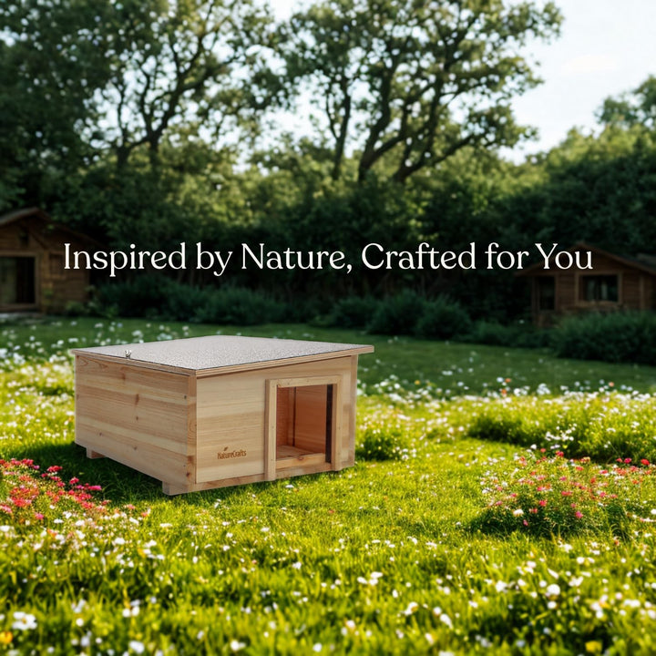 NatureCrafts Premium Igelhaus - Wasserdichtes Igelhaus mit Boden & 1,5cm dicken Wänden & doppelter B