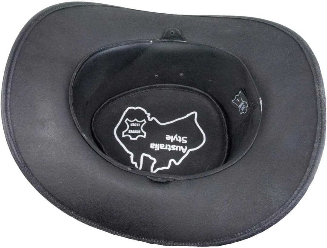 Black Jungle Kimbolton Lederhut, Westernhut, Australienhut, Cowboyhut XL Schwarz, XL Schwarz