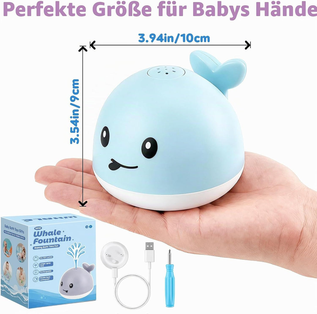 Gigilli Baby Badewannenspielzeug, Leuchtender Spritzender Wal-Spielzeug 6-12 12-18 Monate Badespielz