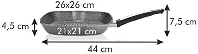 Tescoma I-Premium Stone Bratpfanne, Edelstahl, rostfrei, schwarz, 26 x 26 cm