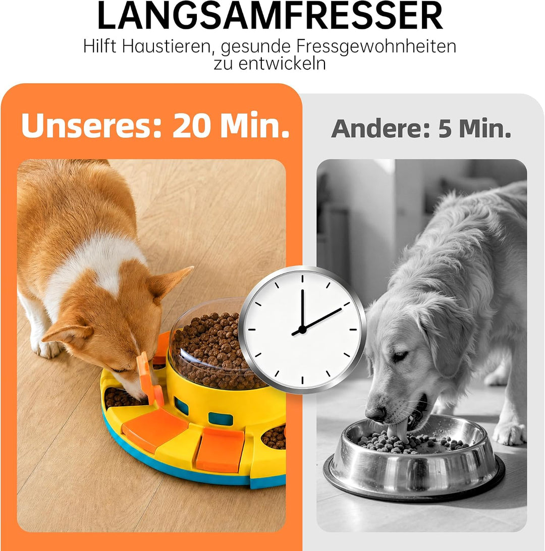 Hundepuzzle-Spielzeug, 2 Ebenen, Slow Feeder, Futterspender für Leckerlis, IQ-Training und Unterhalt
