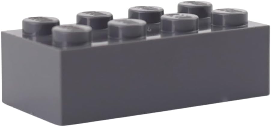 LEGO Classic. 100 Stück 2 x 4 Steine mit Steinetrenner (dunkelgrau)