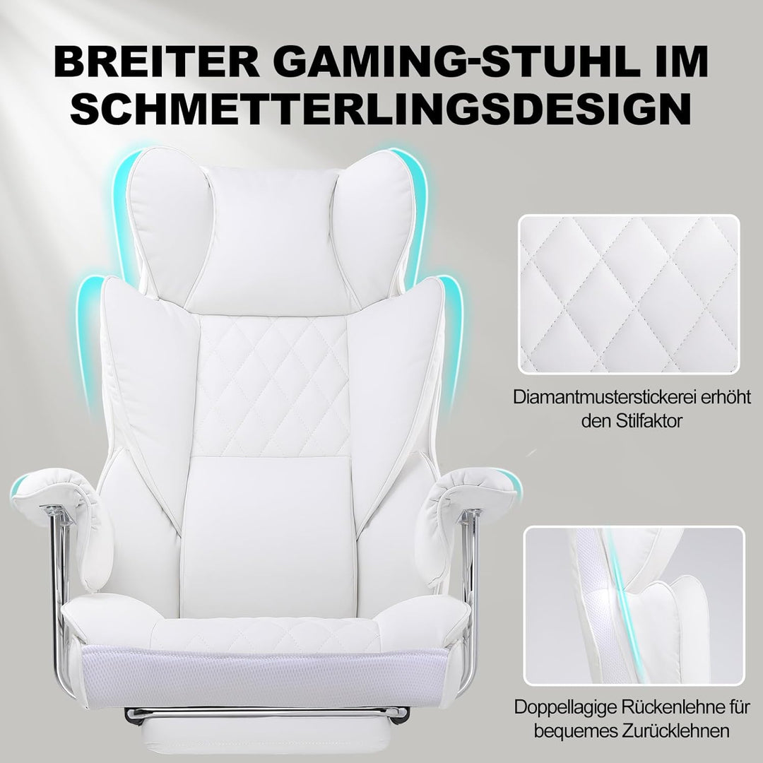 GTPLAYER Gaming Stuhl, Bürostuhl mit Taschenfeder-Lendenwirbelstütze, komfortabler breiter Büro-Comp