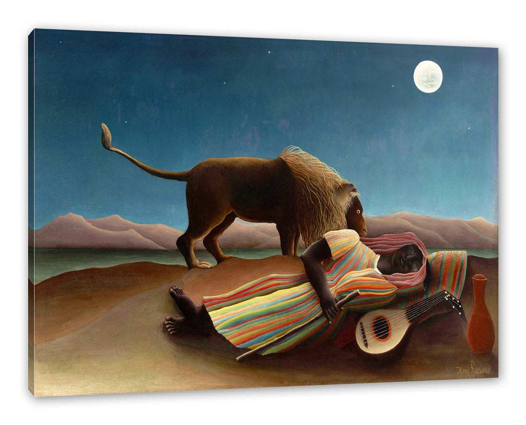 Henri Rousseau - Schlafende Zigeunerin als Leinwandbild / Grösse: 100x70 cm / Wandbild / Kunstdruck