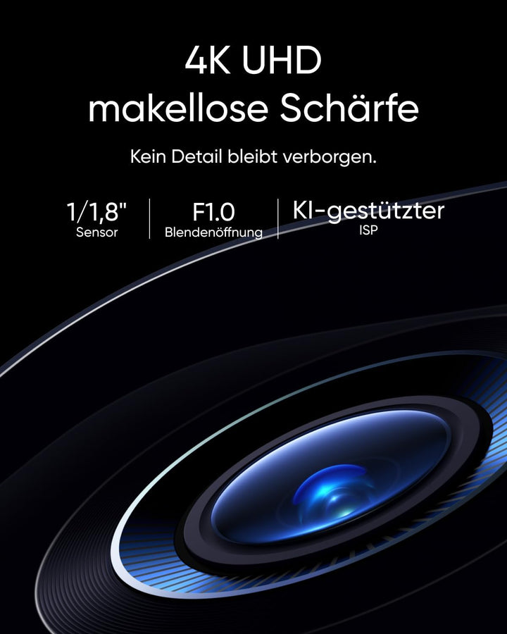 eufyCam S3 Pro 4-Kamera-Set, 4K Kabellose Solar-Überwachungskamera Aussen, MaxColor Nachtsicht, Fore