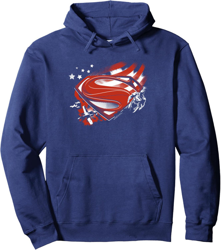 Superman Man of Steel America's Hero Pullover Hoodie