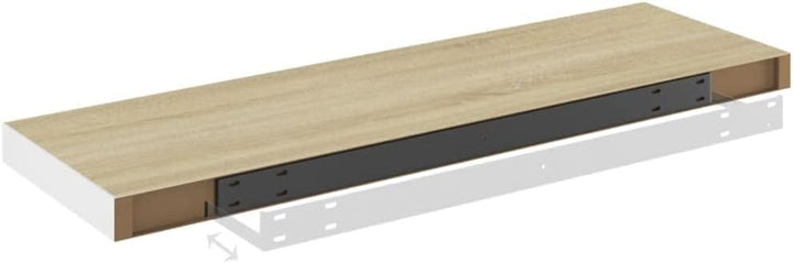 80x23,5x3,8 cm Floating Wall Shelf 4 STK. Hängeregal Regale Wandregale Regalboden Regal Eiche Weiss
