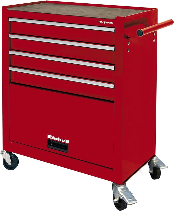 Einhell Werkstattwagen TC-TW 100 (Interlock-System, 4 drehbare Rollen mit zwei Feststellbremsen, Abl
