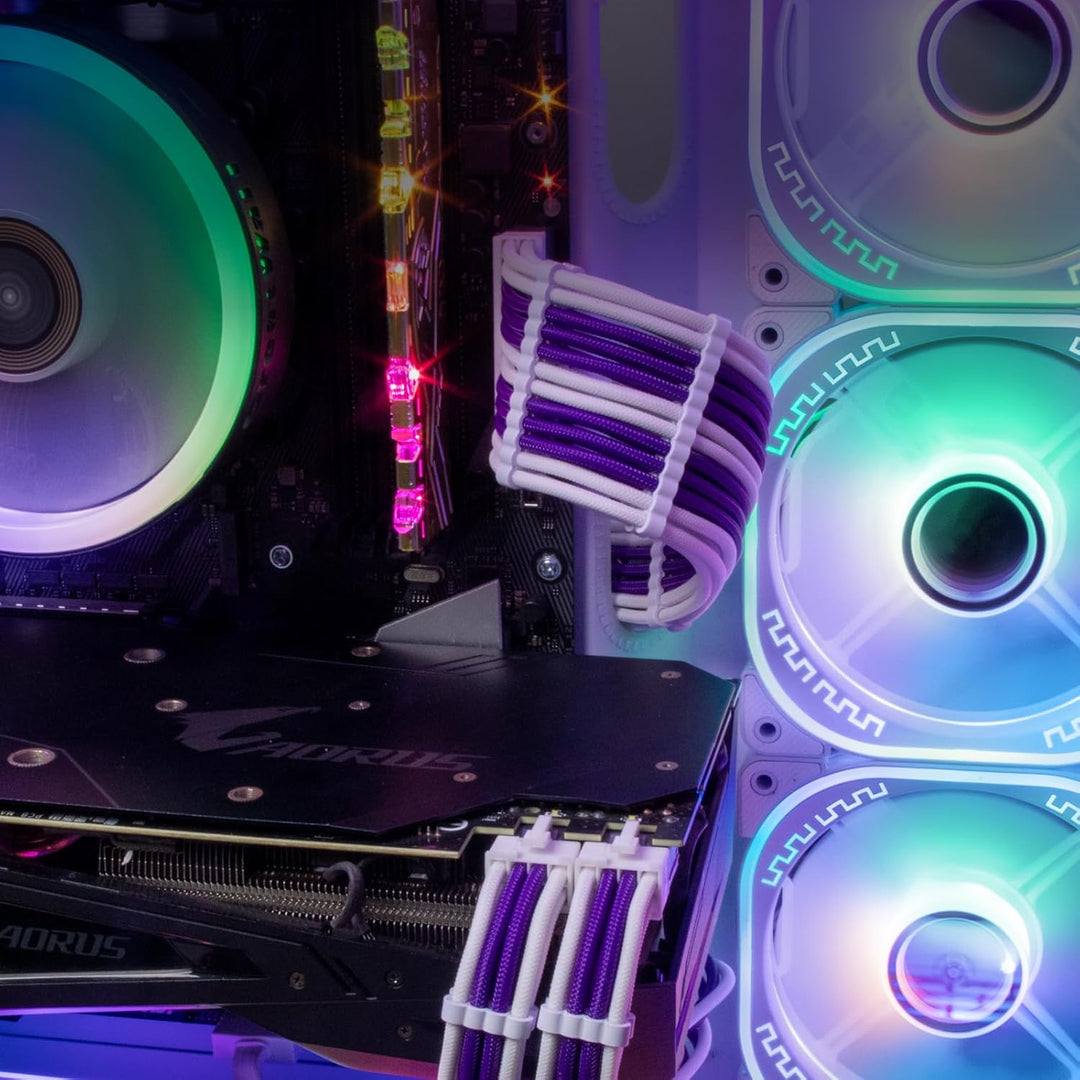 Sirlyr PSU Verlängerungskabel-Set, massgeschneidertes ummanteltes Netzteilkabel Mod für PC Build 16A