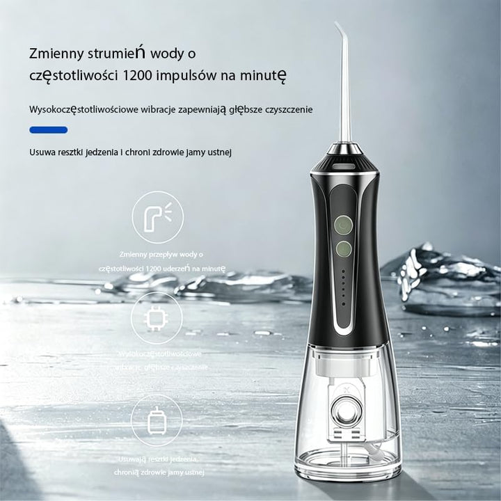 Elektrische Mundspülung Drahtlos Mit Tank 300ml Und 5 Spitzen 2500mAh IPX7 Wasserdicht Zahnspüler, E