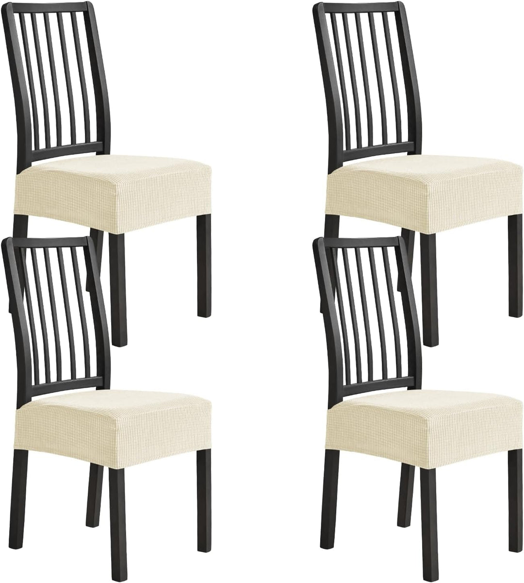 Morwealth 4er 6er Set Jacquard Esszimmerstuhl Sitzbezüge Stuhlhussen, Stretch Stuhlhusse Bezug Wasch