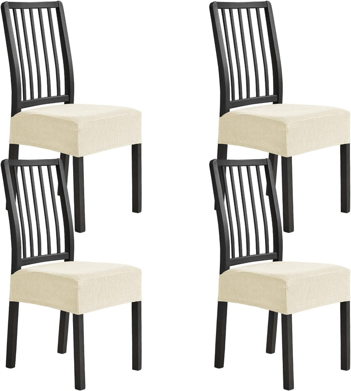 Morwealth 4er 6er Set Jacquard Esszimmerstuhl Sitzbezüge Stuhlhussen, Stretch Stuhlhusse Bezug Wasch