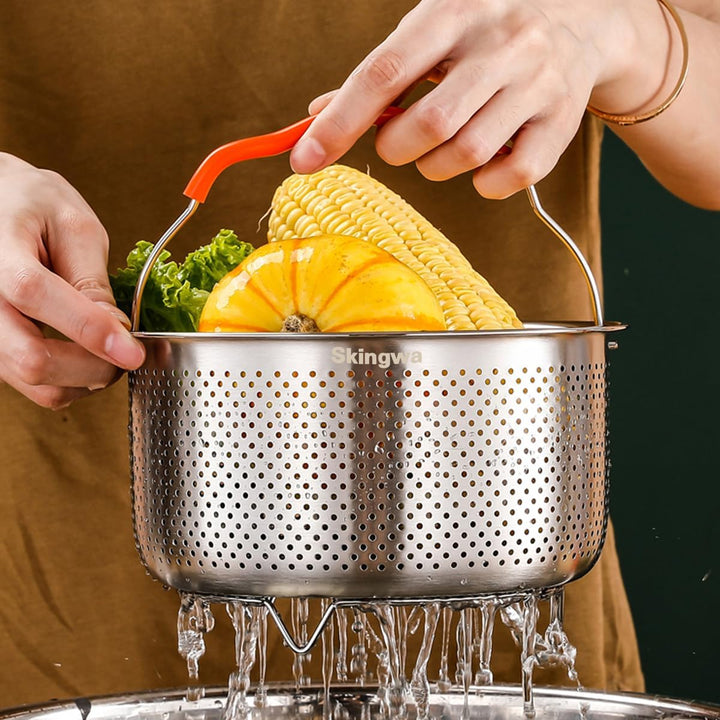 Dampfgarer Korb für Instant Pot 18/8 Edelstahl Siebkorb Schnellkochtopfzubehör (3L) (3 L) UK, (3 L)
