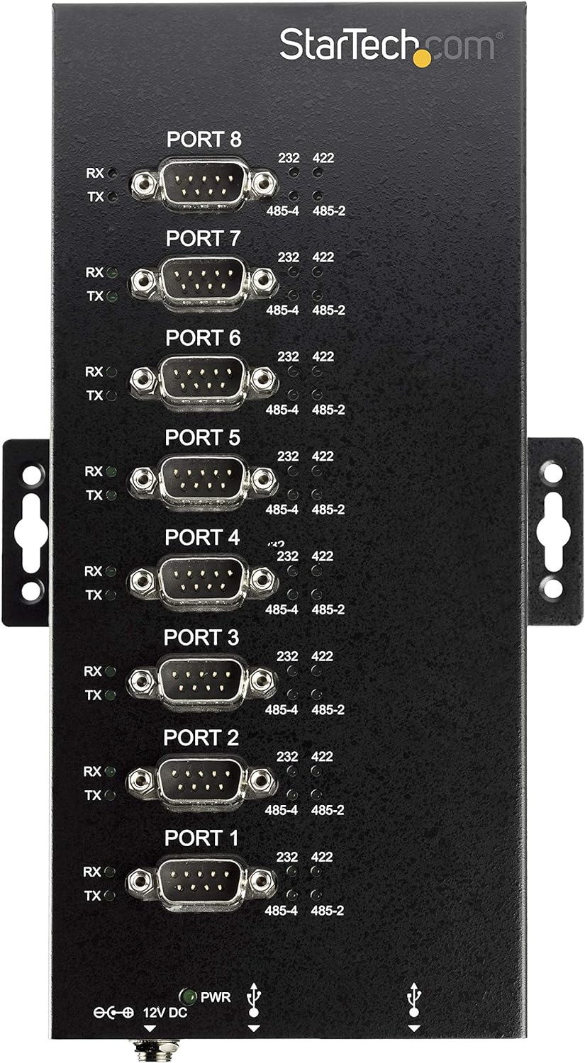 StarTech.com 8 Port industrieller USB auf RS232/ 422/ 485 Serieller Adapter - 15kv ESD Schutz - USB