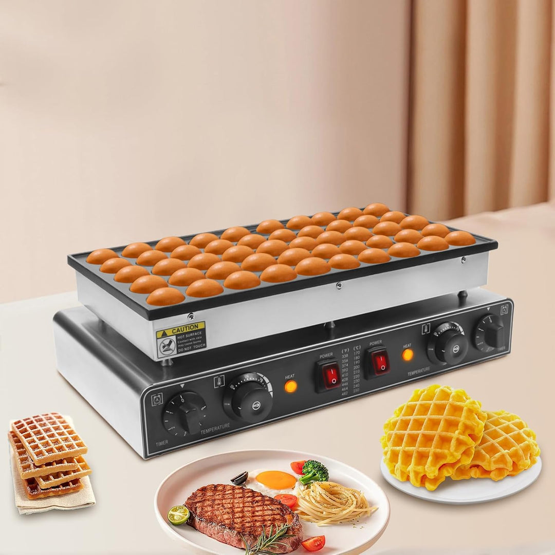 Pancake Maschine, Elektrischer Poffertjes Maker mit 50 Löcher Pfannkuchenpfanne Pfannkuchen Maschine