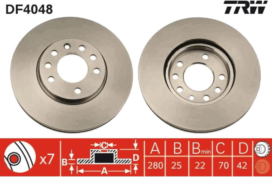 TRW Automotive AfterMarket DF4048 Bremsscheibe - (Paar)