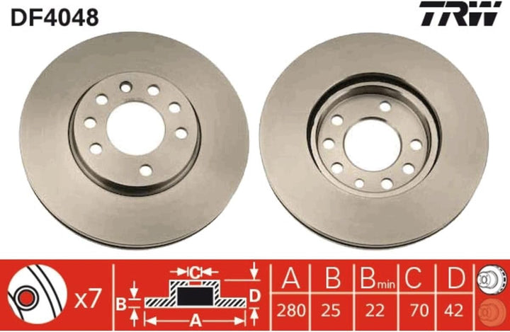 TRW Automotive AfterMarket DF4048 Bremsscheibe - (Paar)