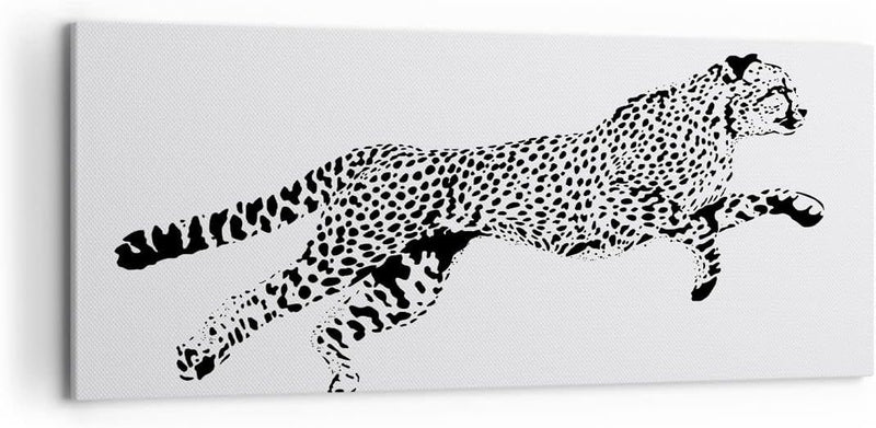 Wandbilder Dekoration Wohnzimmer Gepard Tier Dots Panorama Bilder auf Leinwand 120x50cm Leinwandbild