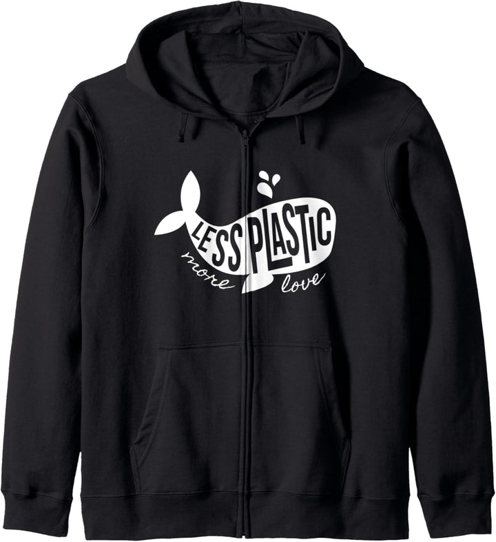 Earth Day Less Plastic More Love Recycle Save The Whales Kapuzenjacke