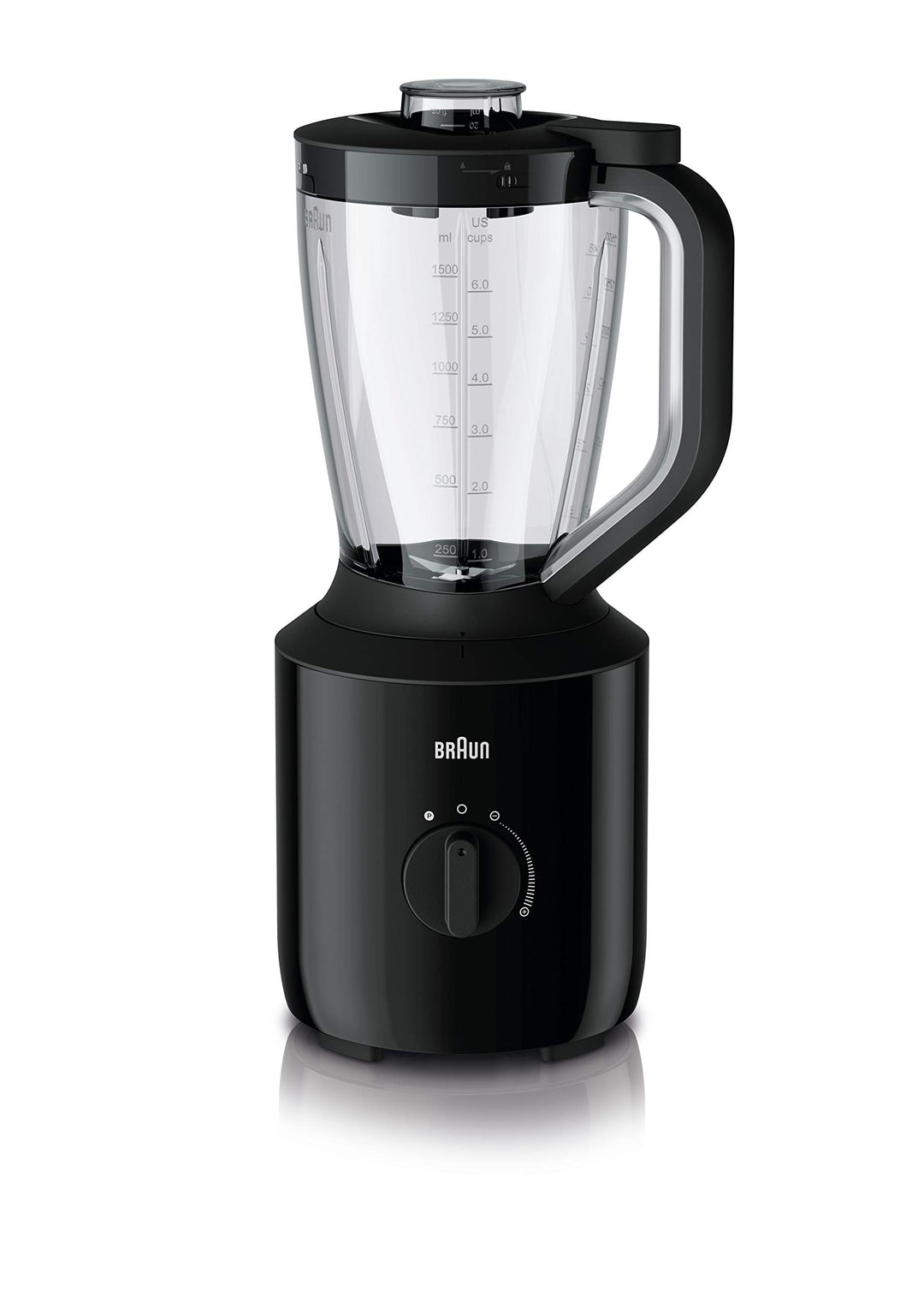 Braun PowerBlend 3 JB 3150 BK Standmixer - 1,5 l Glas-Mixaufsatz, Küchenhelfer zum Zerkleinern, Püri