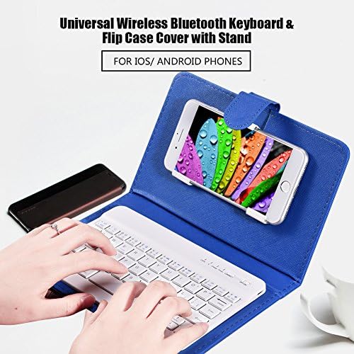 Telefon Universal Wireless Bluetooth Tastatur, Flip Magnetic Leather Travel Tragetasche mit Ständer