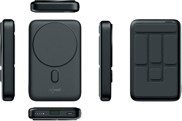 revolt Akku Powerbank: Magnetische Powerbank mit 10-Watt-Falt-Solarpanel, Qi, 10.000 mAh (mit Qi-Lad