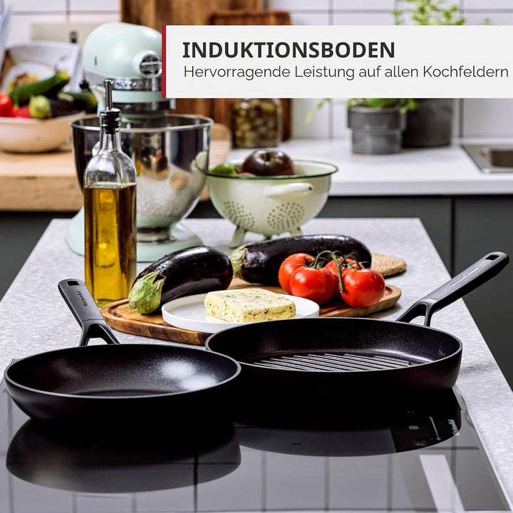 Kitchenaid Grillpfanne 28 cm - Classic - Extra Robuste Antihaftbeschichtung, Aluminium, Induktion, B