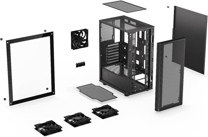 ENDORFY Ventum 200 Air, ATX Gehäuse, 4x 120mm Lüfter enthalten, Seite aus gehärtetem Glas, Frontblen