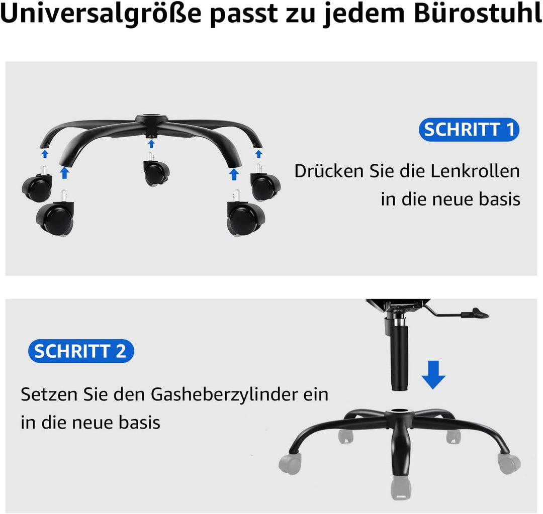 Mastery Mart Bürostuhl-Basis, Ersatz für Büro/Schreibtisch/Drehstuhl mit Kappe, Universal-Gaszylinde