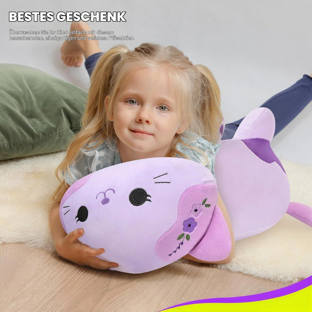 shownicer Plüschtier Katze Kuscheltier Stofftier Kawaii Katze Plüsch Kissen Spielzeug Kätzchen Plüsc
