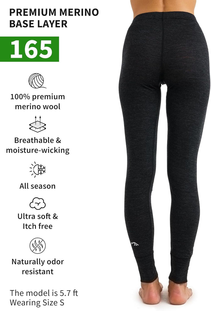 Merino Wolle Thermounterwäsche Damen - Merino Unterhose Damen Merino Leggings + Wollsocken S 165 Hea