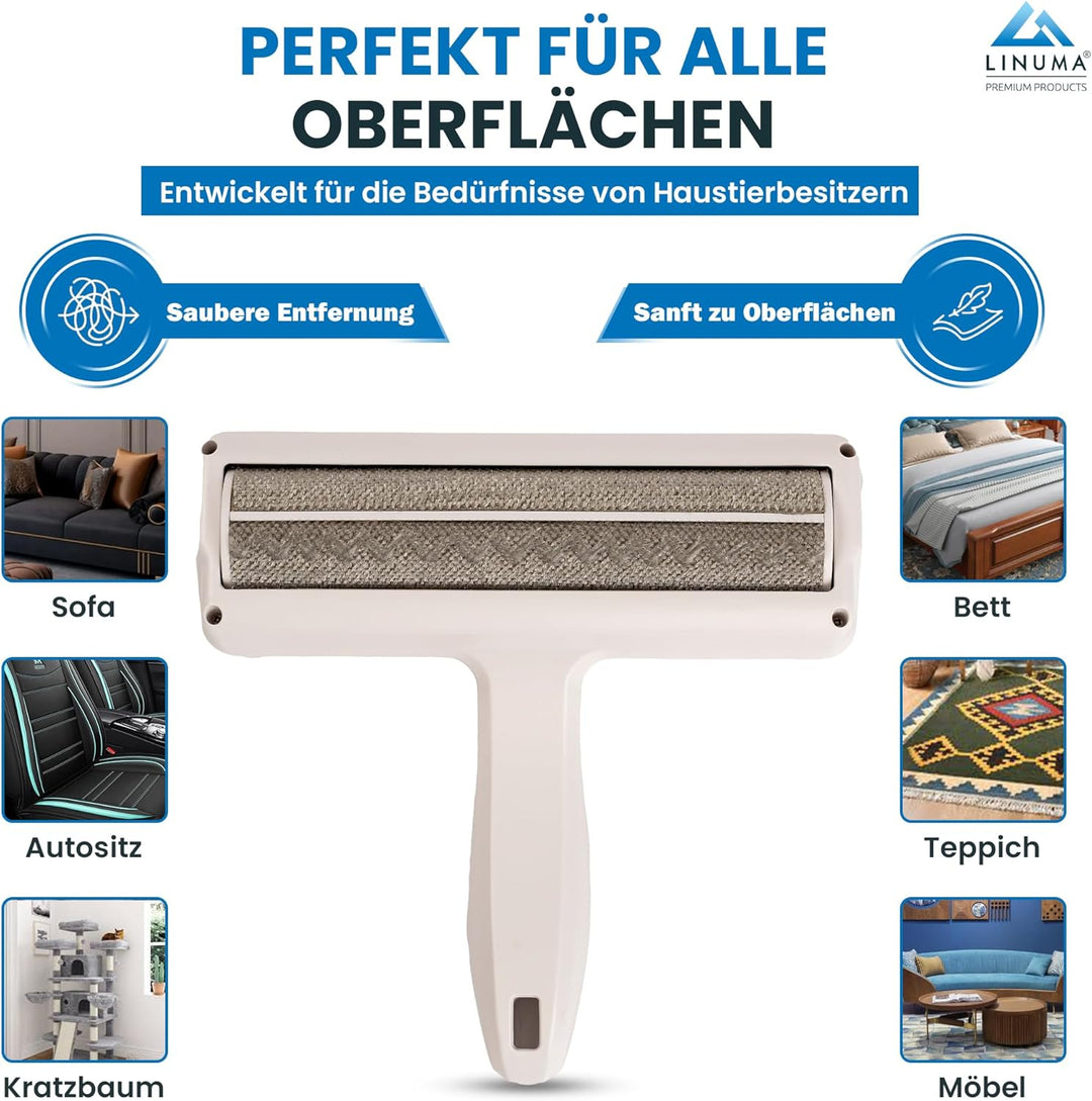Fusselrolle PRO Tierhaare – extra Starke Aufnahme, wiederverwendbar – Hunde- & Katzenhaare – Sofa, B