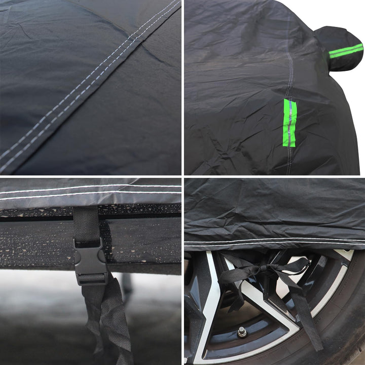 Auto Abdeckplane wasserdichte Autoabdeckung mit Baumwollfutter Autoplane für Regen Sonne Staub Schut