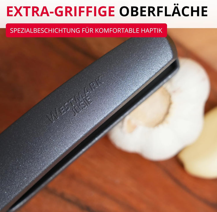Westmark Knoblauchpresse - Premium Graphit Edition - inkl. Reinigungselement - kein schälen notwendi