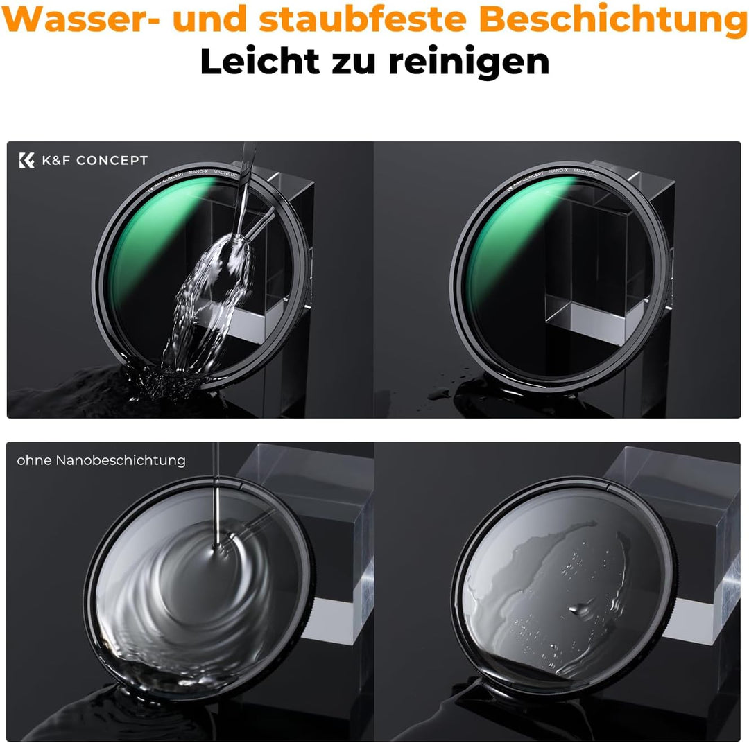 K&F CONCEPT ND Filter 77mm Magnetischer Variabler Graufilter ND8-128 (3-7 Stop) Neutral Graufilter m