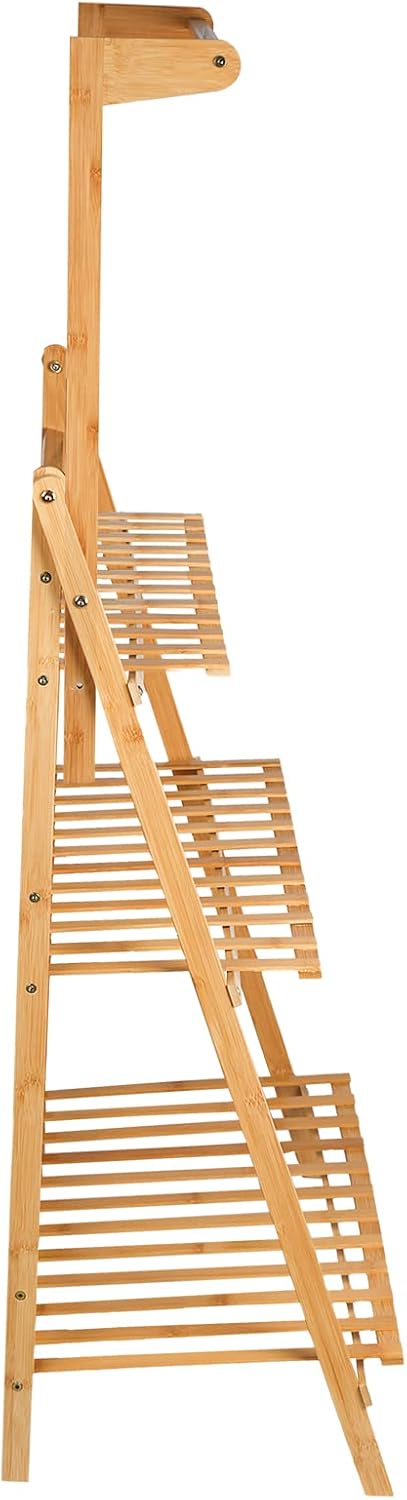 THINFAR Blumentreppe Holz, Blumenständer für innen draussen, 3-stufig, Blumentreppe Klappbar, Blumen