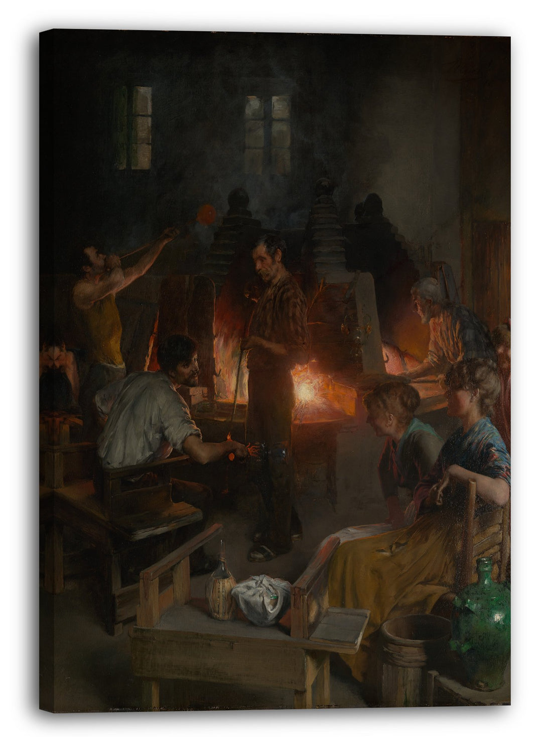 Printed Paintings Leinwand (60x80cm): Charles Frederick Ulrich - Glasbläser von Murano 60x80 cm, 60x