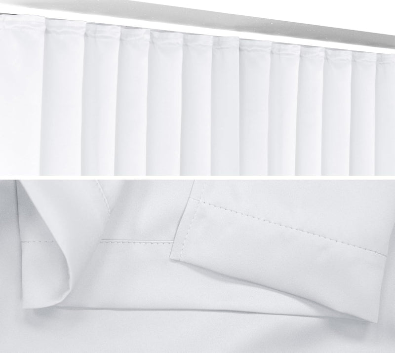 BEAUTEX Verdunkelungsgardine mit Kräuselband U-Band, Blackout Vorhang Blickdicht abdunkelnd, Grösse