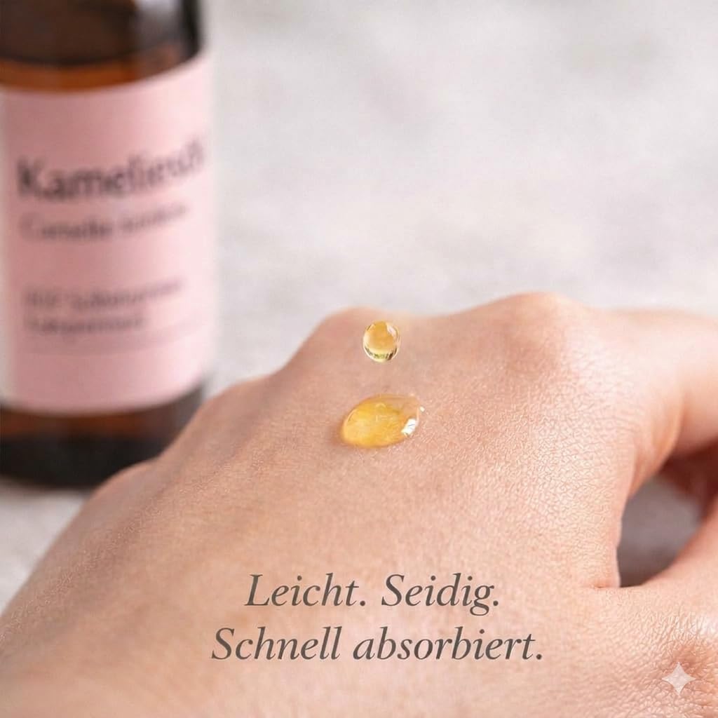 Kamelienöl Bio 100 Prozent Rein Kaltgepresst + Camellia Oleifera Öl Für Hautpflege Anti Aging Und Ha