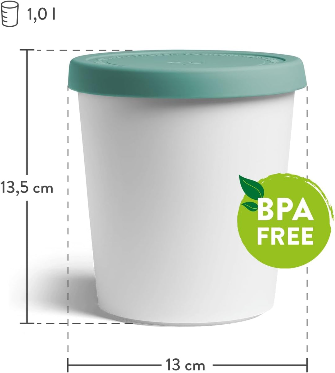 SPRINGLANE 2er-Set Eisbehälter für Speiseeis 1 L, Aufbewahrungsbehälter, Gefrierdosen, Eis-Container