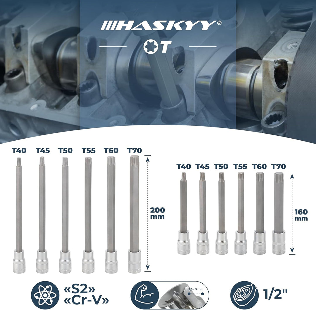 32 tlg Torx Steckschlüssel Satz T25 - T80 Innen Nüsse Bits Werkzeug Set Nuss
